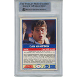 Dan Hampton Autographed/Signed 1989 Score 7 Slabbed Trading Card Beckett 47934
