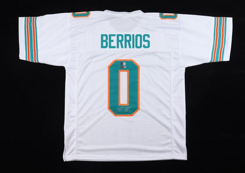 Braxton Berrios Signed Miami Dolphins Jersey (Beckett) Ex Hurricane Receiver