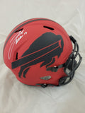 JOSH ALLEN SIGNED BUFFALO BILLS F/S RAVE SPEED REPLICA HELMET BECKETT QR