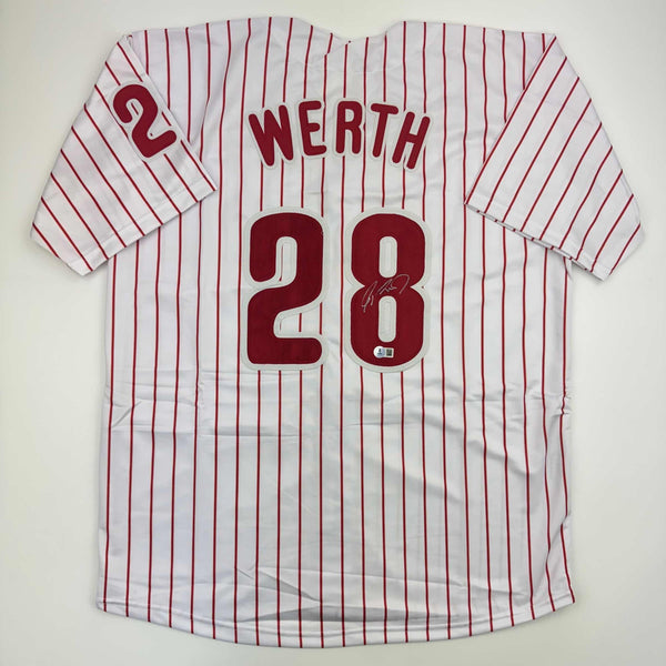 Autographed/Signed Jayson Werth Philadelphia Pinstripe Jersey Beckett BAS COA