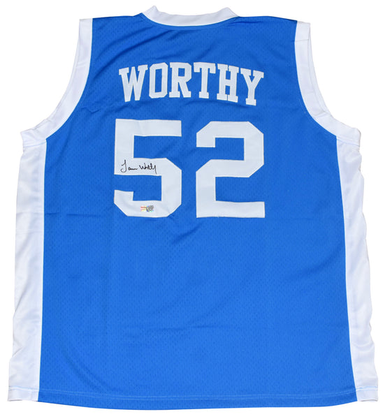 JAMES WORTHY SIGNED NORTH CAROLINA TAR HEELS #52 BASKETBALL JERSEY TRISTAR
