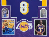 FRAMED IN SUEDE L.A. LAKERS KOBE BRYANT AUTOGRAPHED SIGNED JERSEY PSA COA