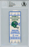 Tony Dorsett Autographed/Signed 11/6/1983 vs Eagles Ticket Beckett Slab 39193
