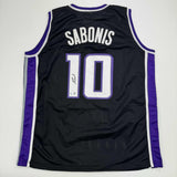 Autographed/Signed Domantas Sabonis Sacramento Black Jersey BAS COA