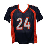 Champ Bailey Autographed/Signed Pro Style Blue XL Jersey BAS 30549