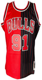 Dennis Rodman Signed Chicago Bulls 1995-96 M&N HWC Swingman Jersey BAS ITP