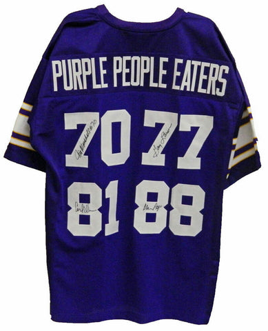 PURPLE PEOPLE EATERS Signed Vikings Purple Throwback Jersey - SCHWARTZ