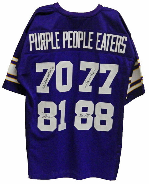 PURPLE PEOPLE EATERS Signed Vikings Purple Throwback Jersey - SCHWARTZ