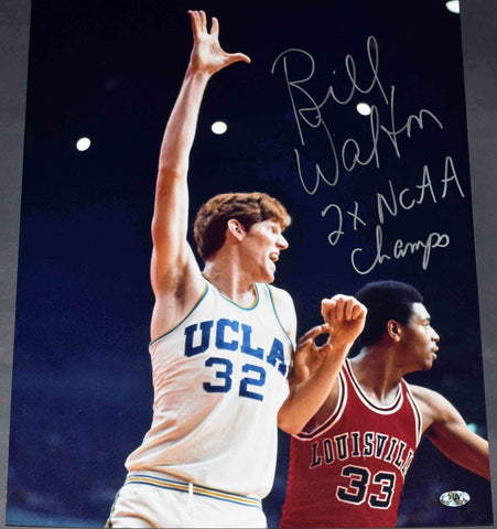 BILL WALTON AUTOGRAPHED SIGNED UCLA BRUINS 16x20 PHOTO W/ 2X NCAA CHAMPS