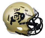 Colorado Travis Hunter "24 Heisman" Signed Speed Mini Helmet BAS Witnessed