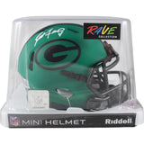 Brett Favre Autographed Green Bay Packers Rave Mini Helmet Beckett Witness 49235