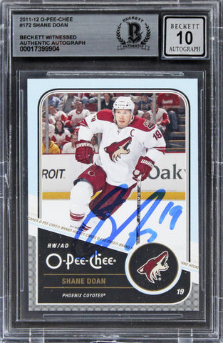 Coyotes Shane Doan Authentic Signed 2011 O-Pee-Chee #172 Card Auto 10! BAS Slab