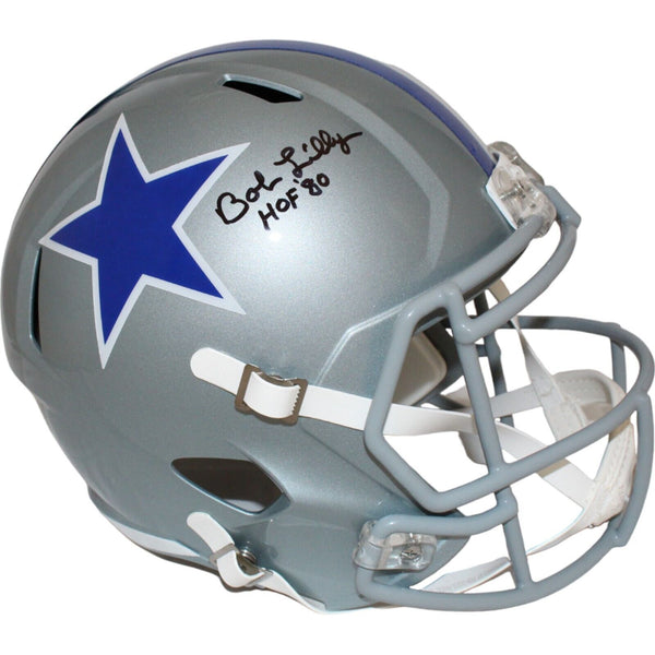 dallas cowboys football helmet signed by bob lilly Bob Lilly Autographed/Signed Dallas Cowboys TB F/S Helmet HOF Beckett 44035