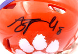 AJ A.J. Terrell Autographed Orange Mini Helmet Clemson Fanatics Holo XP14004370