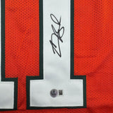 Framed Autographed/Signed Carson Beck 35x39 Miami Orange Jersey Beckett COA