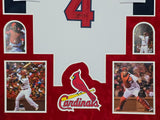 SUEDE FRAMED ST LOUIS CARDINALS JAVIER MOLINA AUTOGRAPHED JERSEY BECKETT HOLO