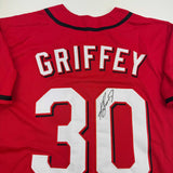 Autographed/Signed Ken Griffey Jr. Cincinnati Red Baseball Jersey Beckett COA