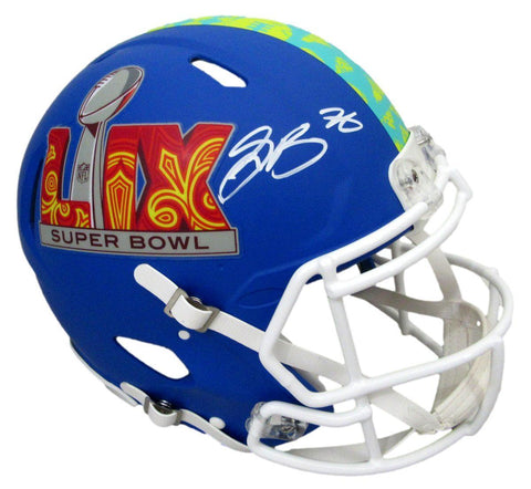 Saquon Barkley Signed Blue SB LIX Full Size Authentic Helmet Eagles PSA 195230