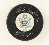 Mike Walton Signed Toronto Maple Leafs Logo Hockey Puck Inscr "67 Cup" (Beckett)