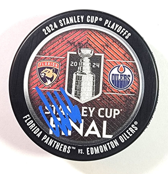 Aleksander Barkov Signed Florida Panthers 2024 Stanley Cup Hockey Puck Beckett