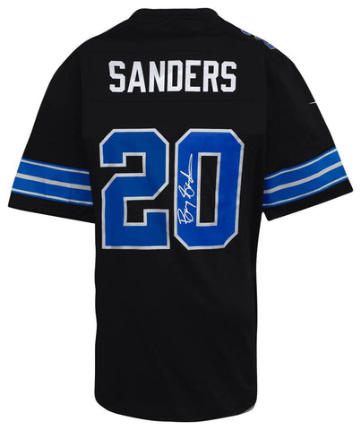 Barry Sanders Signed Detroit Lions Nke Black Alt Football Jersey -(SCHWARTZ COA)