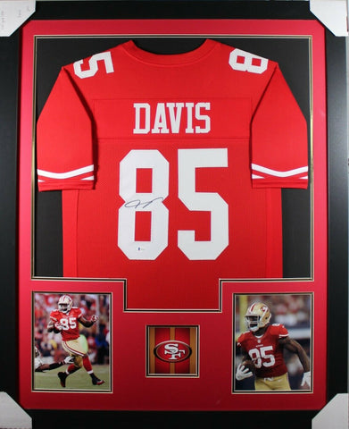 VERNON DAVIS (49ers red TOWER) Signed Autographed Framed Jersey Beckett