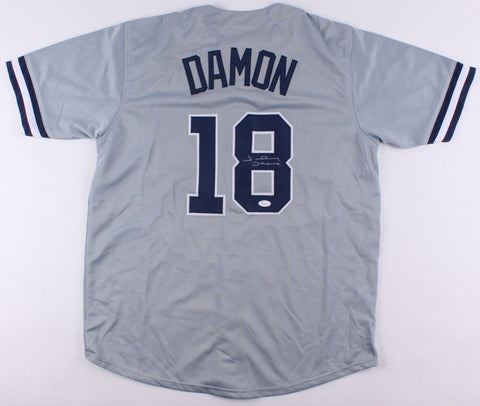 Johnny Damon Signed New York Yankees Gray Road Jersey (JSA COA) 2xSeries Champ
