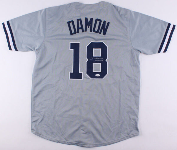 Johnny Damon Signed New York Yankees Gray Road Jersey (JSA COA) 2xSeries Champ