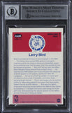 Celtics Larry Bird Signed 1986 Fleer Stickers #2 Card Auto 10! BAS Slabbed