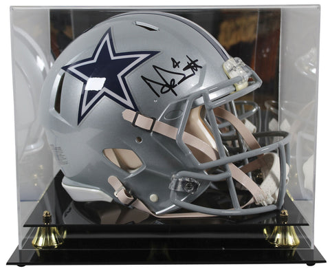 Cowboys Dak Prescott Signed Full Size Speed Proline Helmet w/ Case BAS Witness