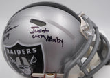 DJ D.J. Turner Autographed Raiders Mini Helmet Just Win Baby Beckett 2W133220