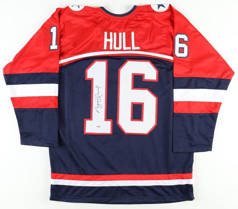 Brett Hull Signed Team USA 2002 Jersey (PSA COA) Silver Medal Win Salt Lake City