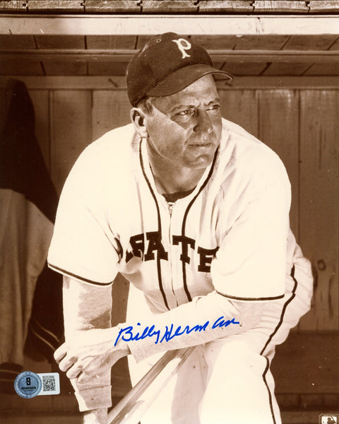 Billy Herman Autographed/Signed Pittsburgh Pirates 8x10 Photo Beckett 57323