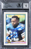 Cowboys Emmitt Smith Authentic Signed 1991 Bowman #117 Card Auto 10! BAS Slabbed