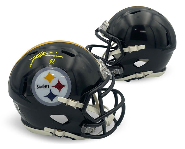 James Harrison Autographed Pittsburgh Steelers Football Mini Helmet Beckett