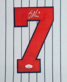 SUEDE FRAMED MINNESOTA TWINS JOE MAUER AUTOGRAPHED SIGNED JERSEY JSA COA