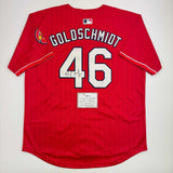 Autographed/Signed Paul Goldschmidt St. Louis Cardinals Red Jersey Fanatics COA