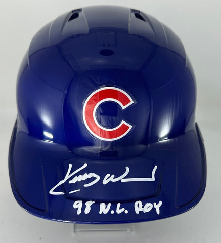 Cubs KERRY WOOD Signed Full Size Chicago Rawlings Rep Helmet AUTO w/ ROY - BAS