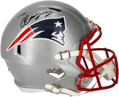 Christian Gonzales New England Patriots Autographed Riddell Speed Replica Helmet