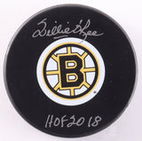 Willie O'Ree Signed Boston Bruins NHL Logo Puck Inscribed "HOF 2018 (COJO Holo)
