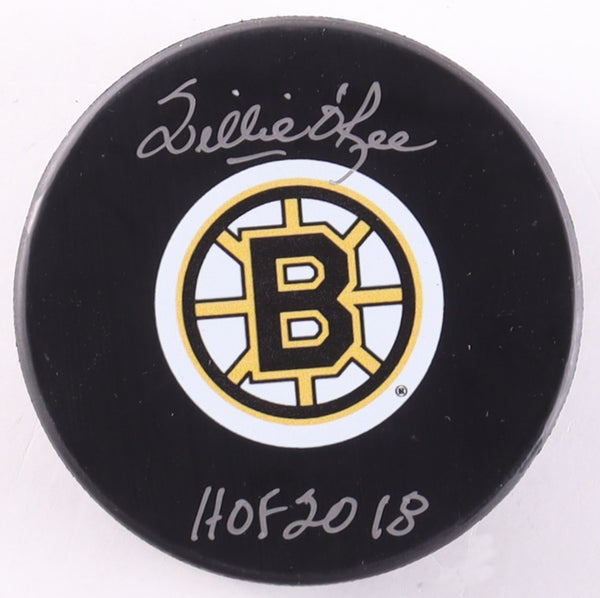 Willie O'Ree Signed Boston Bruins NHL Logo Puck Inscribed "HOF 2018 (COJO Holo)