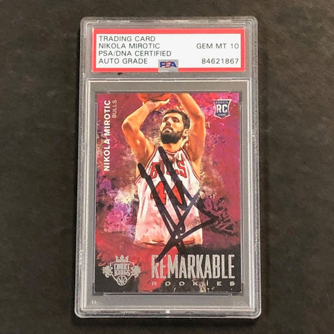 2014-15 Court Kings Remarkable Rookies #39 Nikola Mirotic Signed Card AUTO 10 PS