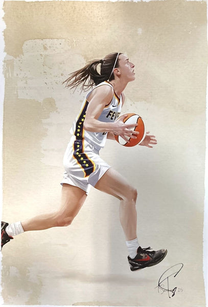Caitlin Clark 13x19 Indiana Fever Lithograph Signed by Tony Santiago