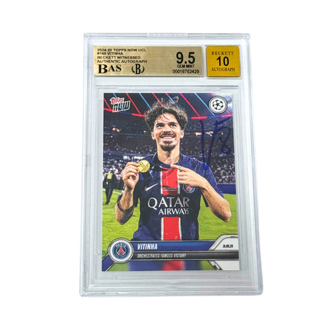 Vitinha Signed 2024-25 Topps Now UCL #165 Champions - BGS 9.5 AUTO 10