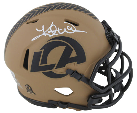 Rams Kurt Warner Authentic Signed Salute To Service II Mini Helmet BAS Witnessed
