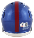 Giants Michael Strahan Authentic Signed Speed Mini Helmet W/ Case BAS Witnessed