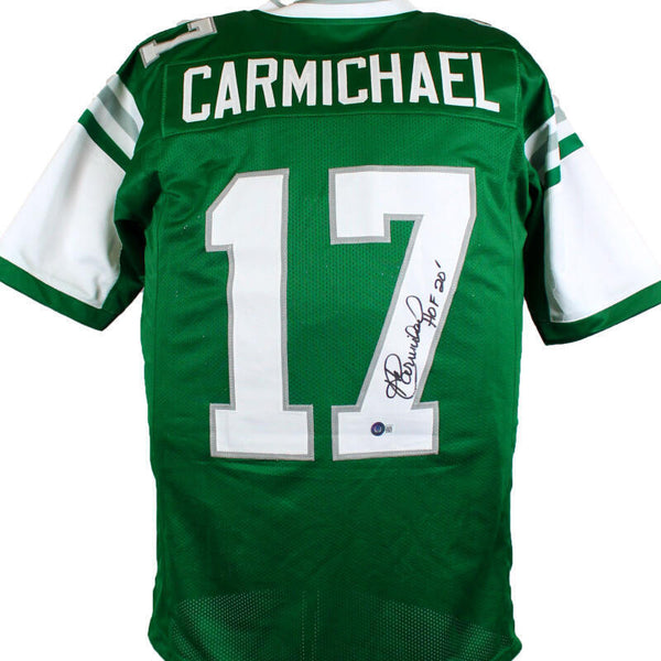 Harold Carmichael Autographed Green Pro Style Jersey w/HOF- Beckett W Hologram