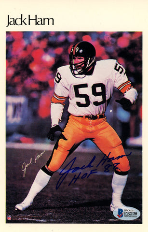Jack Ham Autographed Pittsburgh Steelers Mini Poster HOF Beckett 46183