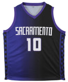 Domantas Sabonis Signed Purple & Black Two Tone Pro Style Jersey BAS Witnessed