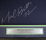 SEAHAWKS MICHAEL BENNETT AUTOGRAPHED FRAMED BLUE NIKE JERSEY MCS HOLO 107920